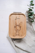 Bild in Galerie-Betrachter laden, personalisierte Lunchbox aus Edelstahl mit Holzdeckel | Brotdose für Kinder | Lunchdose für Kindergarten, Kita und Schule