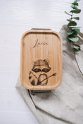 Bild in Galerie-Betrachter laden, personalisierte Lunchbox aus Edelstahl mit Holzdeckel | Brotdose für Kinder | Lunchdose für Kindergarten, Kita und Schule