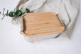 Bild in Galerie-Betrachter laden, personalisierte Lunchbox aus Edelstahl mit Holzdeckel | Brotdose für Kinder | Waldtierfreunde