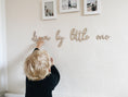 Load image into Gallery viewer, Wanddeko Kinderzimmer, Wohndeko "dream big little one", 3D Schriftzug aus Holz, Geschenk zur Geburt