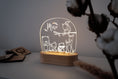 Bild in Galerie-Betrachter laden, Nachtlicht personalisiert mit Waldtierfreunden aus Acryl, LED Lichter, Deko fürs Kinderzimmer, Geburtstagsgeschenk, Geschenkidee