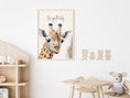 Load image into Gallery viewer, Motivationsposter Safari | Mit eigenem Spruch oder ohne | Kinderzimmer | Geschenk | Safari Tiere | Wandbilder Kinder | Babyzimmer Wanddeko