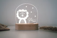 Bild in Galerie-Betrachter laden, Personalisierte "Löwe" Nachtlampe aus Holz und Acryl, LED Kinderzimmer Lampe, Taufgeschenk, Babylampe, Geschenkidee für Kleinkinder
