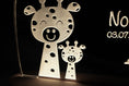 Load image into Gallery viewer, Personalisiertes Nachtlicht "Giraffe" aus Acryl, Geschenke zur Geburt, Taufgeschenk, Kinderzimmer Lampe, persönliches Geburtstagsgeschenk