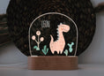 Bild in Galerie-Betrachter laden, Dino Acryl Lampe in buntem Design, personalisierte Deko für das Baby- und Kinderzimmer, Persönliches Geburtstagsgeschenk Kinder,Taufgeschenk