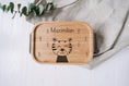 Bild in Galerie-Betrachter laden, personalisierte Brotdose aus Edelstahl mit Bambusdeckel, Lunchbox, Trennsteg, Brotdose für Kinder, Name, Geschenk Kindergarten, Extra breit