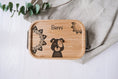 Bild in Galerie-Betrachter laden, personalisierte Brotdose aus Edelstahl mit Bambusdeckel, Lunchbox, Trennsteg, Brotdose für Kinder, Name, Geschenk Kindergarten, Extra breit