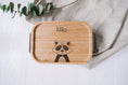 Bild in Galerie-Betrachter laden, personalisierte Brotdose aus Edelstahl mit Bambusdeckel, Lunchbox, Trennsteg, Brotdose für Kinder, Name, Geschenk Kindergarten, Extra breit