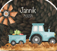 Load image into Gallery viewer, personalisiertes Nachtlicht blauer "Traktor" als Geschenk für unter 30EUR, Babygeschenk Geburt, Taufgeschenk Geburtstagsgeschenk