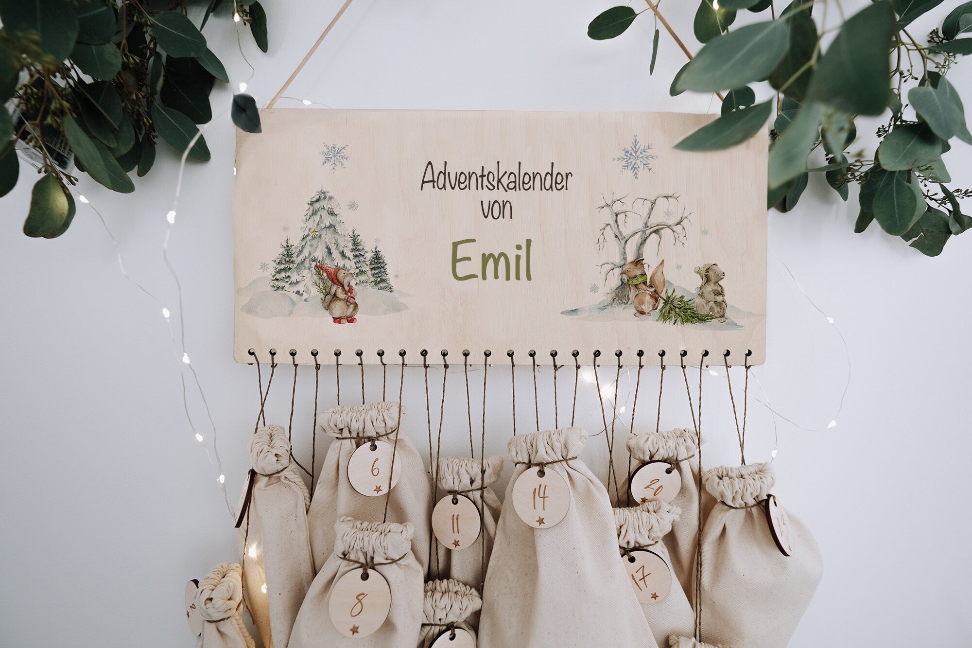 Adventskalender Bunt für Kinder mit Waldtiermotiv