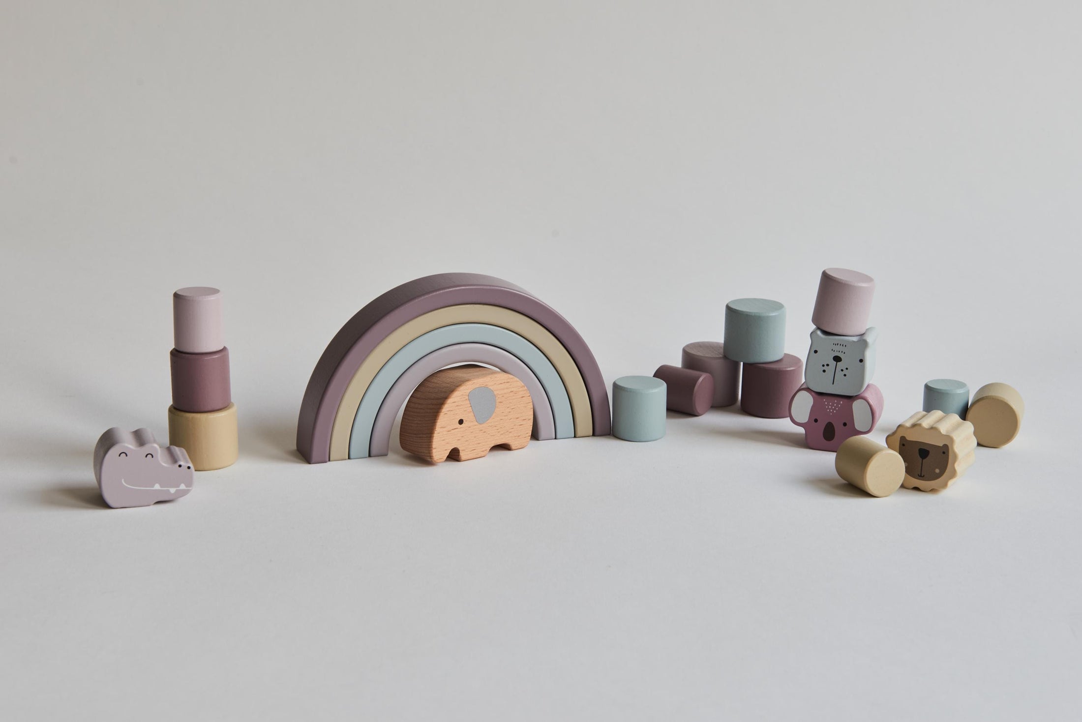 Stapelspiel - Geschenk zur Geburt Junge und Mädchen, motorisches Taufgeschenk zur Förderung der , Zug personalisiert by Woodlandkid - - Baby & Toddler Toys