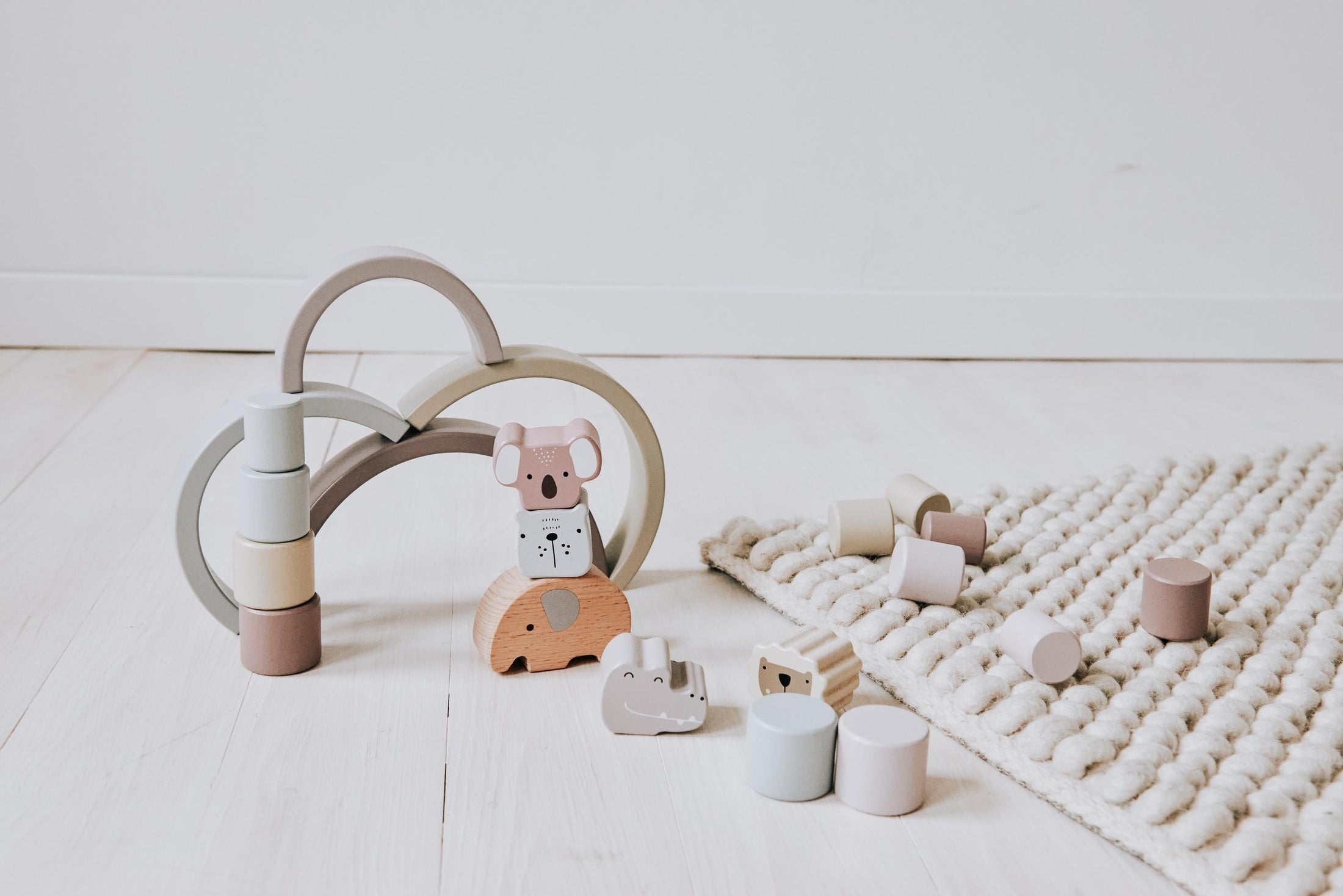 Stapelspiel - Geschenk zur Geburt Junge und Mädchen, motorisches Taufgeschenk zur Förderung der , Zug personalisiert by Woodlandkid - - Baby & Toddler Toys