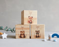 Load image into Gallery viewer, Personalisierte Spardose Holz mit bunten Tieren | Geschenkidee zur Geburt & Geburtstag | Zum aufbewahren und dekorieren by Woodlandkid - - Boxes & Bins
