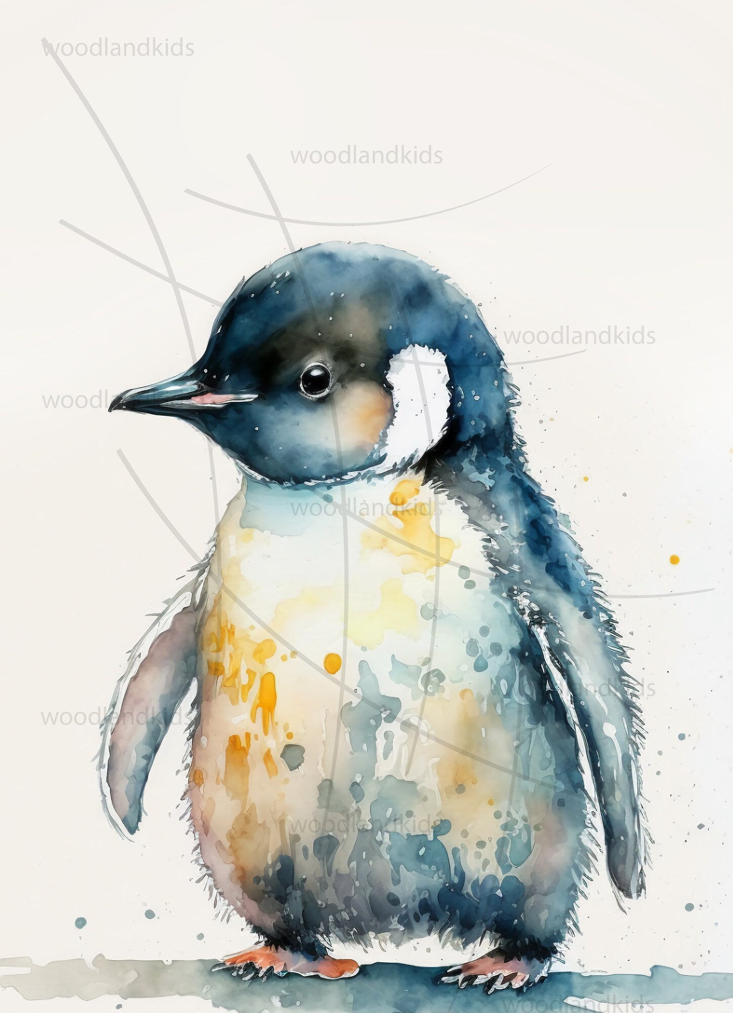 Pinguin Wandbilder Set mit Name personalisiert | Einzelbild | Kinderzimmer | Geschenk Tiere Bilder Kinder Babyzimmer Wanddeko Kunstdruck