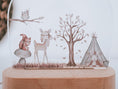 Load image into Gallery viewer, Nachtlicht "Reh" personalisiert aus Acryl, Holzfuß Gravur, Babygeschenk Geburt, Kinderzimmer, Persönliches Geburtstagsgeschenk, Taufe
